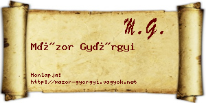 Mázor Györgyi névjegykártya