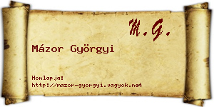 Mázor Györgyi névjegykártya